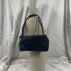 Genuine vintage BALLY black signature canvas and leather shoulder bag purse